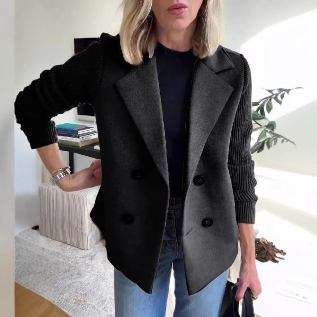 Women's Wool Blend Splicing Jacket