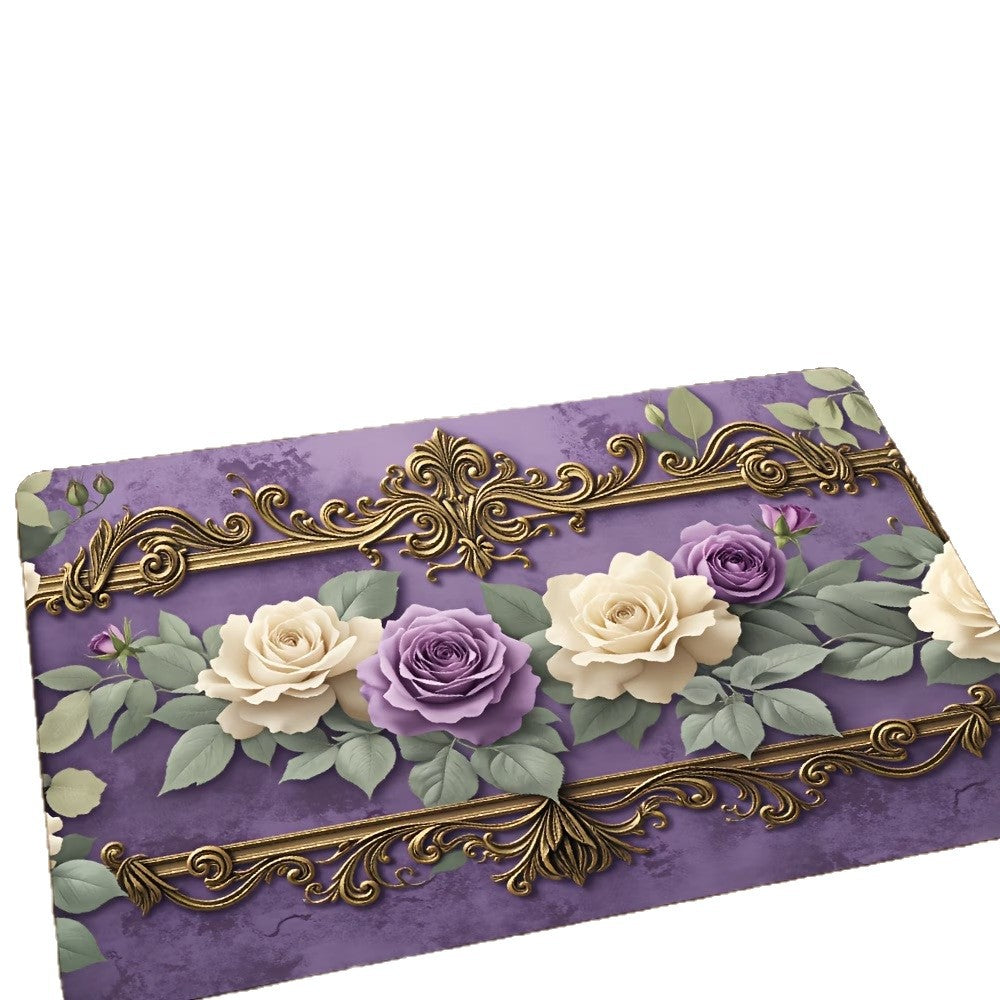 (carpet print) Retro Floral Diatomaceous Earth Floor Mat