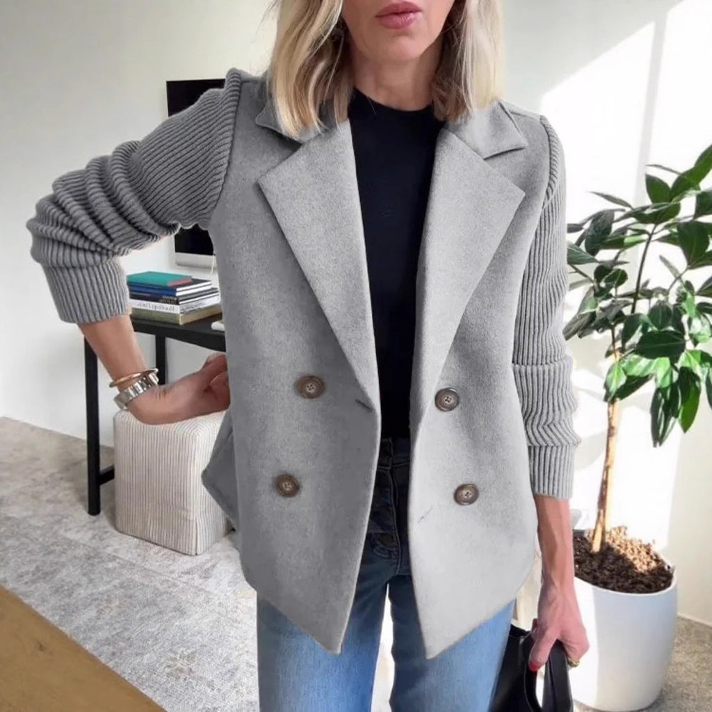 Women's Wool Blend Splicing Jacket