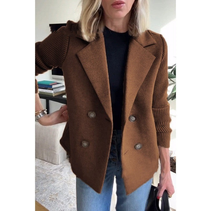 Women's Wool Blend Splicing Jacket